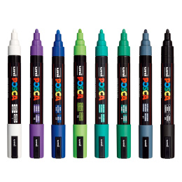 Posca PC-5M Cool Colours Set of 8 in the group Pens / Artist Pens / Illustration Markers at Pen Store (112632)