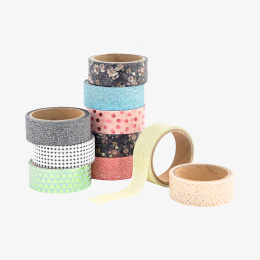Washi tape 10-pack Foil & Glitter #1 in the group Hobby & Creativity / Hobby Accessories / Washi Tape at Pen Store (128584)