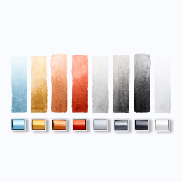 Cotman Water Colour Metallic Set 8 ½ - Half Pans in the group Art Supplies / Artist colours / Watercolor Paint at Pen Store (129129)