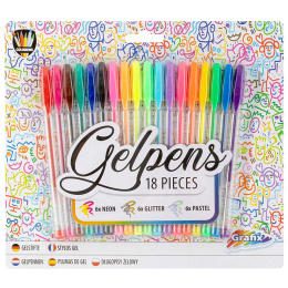Gel pens 18-set (Neon/Glitter/Pastell) in the group Pens / Writing / Gel Pens at Pen Store (129330)
