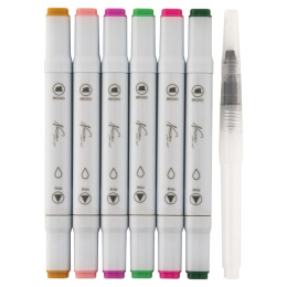 Aquarel marker Dual 6-set Garden + waterbrush in the group Pens / Artist Pens / Watercolor Pencils at Pen Store (129349)