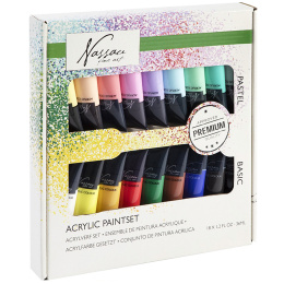Acrylic Paint 18-set Bright & Pastel in the group Art Supplies / Artist colours / Acrylic Paint at Pen Store (129362)