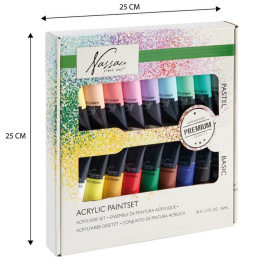 Acrylic Paint 18-set Bright & Pastel in the group Art Supplies / Artist colours / Acrylic Paint at Pen Store (129362)