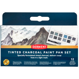 Tinted Charcoal Paint Pan Set 12 Half pans in the group Art Supplies / Artist colours / Watercolour Paint / Watercolour pans at Pen Store (129568)