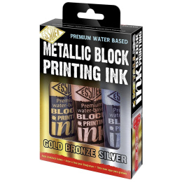 Metallic Bloc Printing Ink 100 ml x 3 in the group Hobby & Creativity / Techniques / Linoleum prints at Pen Store (130574)