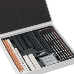 Black & White Box Drawing set Wooden box 25 pcs in the group Art Supplies / Crayons & Graphite / Graphite & Pencils at Pen Store (130579)