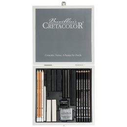 Black & White Box Drawing set Wooden box 25 pcs in the group Art Supplies / Crayons & Graphite / Graphite & Pencils at Pen Store (130579)