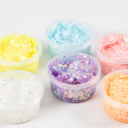Glitter Clay 6x20 ml Pastel in the group Kids / Kids' Paint & Crafts / Modelling Clay for Kids at Pen Store (131405)