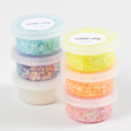 Glitter Clay 6x20 ml Pastel in the group Kids / Kids' Paint & Crafts / Modelling Clay for Kids at Pen Store (131405)