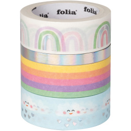 Washi-Tape Rainbow & Clouds 4-pack in the group Hobby & Creativity / Hobby Accessories / Washi Tape at Pen Store (131590)