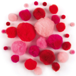 Pompons Red 30-pack in the group Kids / Fun and learning / Craft Supplies for Kids / Felt balls and pompoms at Pen Store (131633)