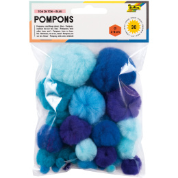 Pompons Blue 30-pack in the group Kids / Fun and learning / Craft Supplies for Kids / Felt balls and pompoms at Pen Store (131634)