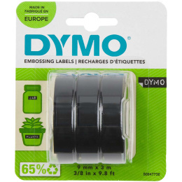 Embossing Label Tape 9mm x 3m Black 3-pack in the group Hobby & Creativity / Organize / Label maker at Pen Store (131722)