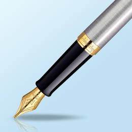 Hémisphère Steel/Gold Fountain Pen in the group Pens / Fine Writing / Fountain Pens at Pen Store (132001_r)