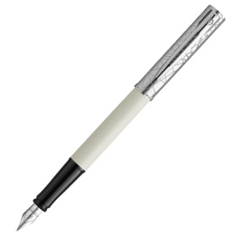 Allure Deluxe Metal & White Fountain Pen Fine in the group Pens / Fine Writing / Fountain Pens at Pen Store (132015)