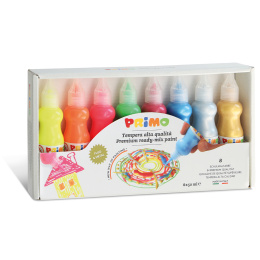 Poster paint Ready-mix 50 ml Fluo+Metal 8-set in the group Kids / Kids' Paint & Crafts / Paint for Kids at Pen Store (132038)