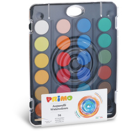 Watercolour tablets 24-set Ø30 + brush in the group Kids / Kids' Paint & Crafts / Kids' Watercolor Paint at Pen Store (132093)