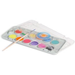 Watercolour tablets 12-set Fluo+Metallic Ø30 + brush in the group Kids / Kids' Paint & Crafts / Kids' Watercolor Paint at Pen Store (132096)