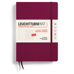 Planner 18M Weekly Planner & Notebook Hard Cover A5 Port Red in the group Paper & Pads / Planners / 18-Month Planners at Pen Store (132566)