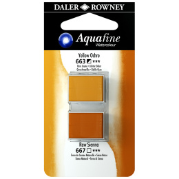 Aquarelle Half-pan Duo Yellow Ochre/Raw Sienna in the group Art Supplies / Artist colours / Watercolour Paint / Watercolour pans at Pen Store (132904)