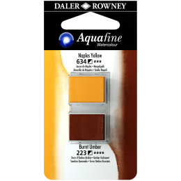 Aquarelle Half-pan Duo Naples Yellow/Burnt Umber in the group Art Supplies / Artist colours / Watercolour Paint / Watercolour pans at Pen Store (132906)