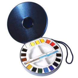Watercolour Travel set Tin 18  ½ -Half pans  in the group Art Supplies / Artist colours / Watercolour Paint / Watercolour pans at Pen Store (132937)