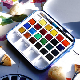 Watercolour Travel set Tin 24 ½ -Half pans  in the group Art Supplies / Artist colours / Watercolor Paint at Pen Store (132938)