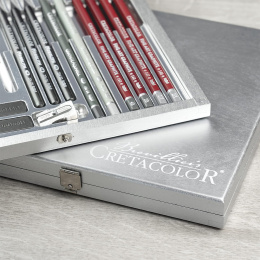 Silver Box Drawing set Wooden box 17 pieces in the group Art Supplies / Crayons & Graphite / Graphite & Pencils at Pen Store (133050)