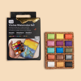 Watercolour Pans Metallic 15 Colours in the group Art Supplies / Artist colours / Watercolor Paint at Pen Store (133837)