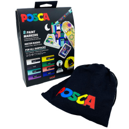 Posca Pouch PC-5M Limited Edition 8 pcs in the group Pens / Artist Pens / Acrylic Markers at Pen Store (133849)