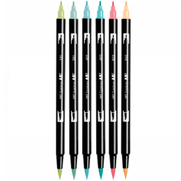 ABT Dual Brush pen Set 6 pcs Candy in the group Pens / Artist Pens / Brush Pens at Pen Store (134114)