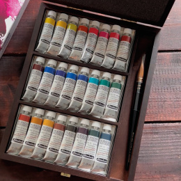 Horadam Aquarell Wooden Box 24x15 ml in the group Art Supplies / Artist colours / Watercolor Paint at Pen Store (134340)