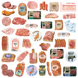 Hako Stickers Meat Market in the group Hobby & Creativity / Create / Stickers at Pen Store (134453)