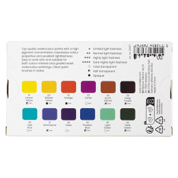 Watercolour 12 Half pans in the group Art Supplies / Artist colours / Watercolor Paint at Pen Store (134824)