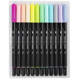 Watercolour Markers Two-Tip Brush Set of 12 in the group Pens / Artist Pens / Brush Pens at Pen Store (134825)