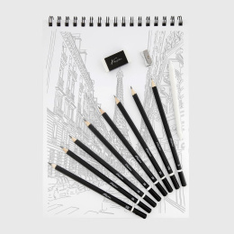 Sketching Set Sketching Pencils + Spiral Pad in the group Art Supplies / Crayons & Graphite / Graphite & Pencils at Pen Store (134879)