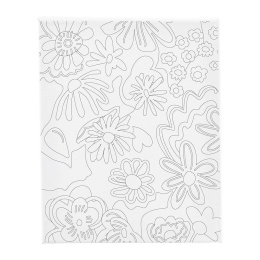 Canvas with print 24x30cm 360g Flowers in the group Kids / Kids' Paint & Crafts / Kids' painting accessories at Pen Store (135416)