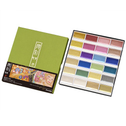 Gansai Tambi Aquarelle 24-set Metallic in the group Art Supplies / Artist colours / Watercolour Paint / Watercolour pans at Pen Store (135536)
