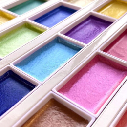 Gansai Tambi Aquarelle 24-set Metallic in the group Art Supplies / Artist colours / Watercolour Paint / Watercolour pans at Pen Store (135536)