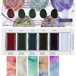 Gansai Tambi Aquarelle 5-set Granulating Colors 2 in the group Art Supplies / Artist colours / Watercolour Paint / Watercolour pans at Pen Store (135537)