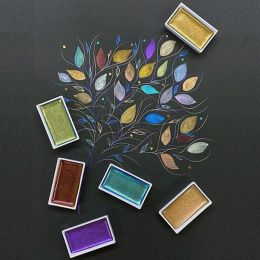 Gansai Tambi Aquarelle 24-set Metallic 2 in the group Art Supplies / Artist colours / Watercolour Paint / Watercolour pans at Pen Store (135538)