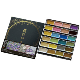 Gansai Tambi Aquarelle 24-set Metallic 2 in the group Art Supplies / Artist colours / Watercolour Paint / Watercolour pans at Pen Store (135538)