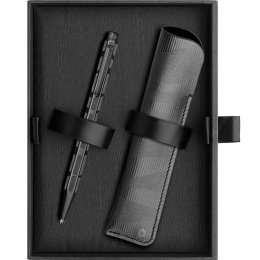 Ecridor Black Lines Set Ballpoint Pen and Leather Case in the group Pens / Fine Writing / Ballpoint Pens at Pen Store (135641)