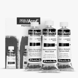 PRIMAcryl Acrylic paint 35 ml Black 3-set in the group Art Supplies / Artist colours / Acrylic Paint at Pen Store (136016)