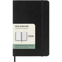 Planner 12M Weekly Notebook 2026 Softcover Pocket Black in the group Paper & Pads / Planners / 12-Month Planners at Pen Store (136119)