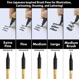 Bimoji Fude Brush Pen Set of 5 in the group Pens / Artist Pens / Brush Pens at Pen Store (136420)