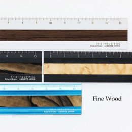 Ruler Aluminium/Wood 15 cm Silver/Indian Rose in the group Hobby & Creativity / Hobby Accessories / Rulers at Pen Store (136450)