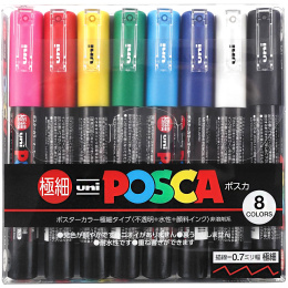 Posca PC-1MC Standard tones 8-set in the group Pens / Artist Pens / Acrylic Markers at Pen Store (136458)