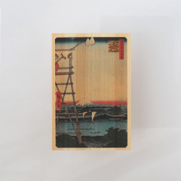 Postcard in Hinoki-wood – Hiroshige ”One Hundred Views of Edo” 6-set in the group Hobby & Creativity / Holidays and seasons / Cards and envelopes at Pen Store (136594)