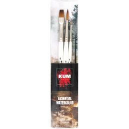 Synthetic Brushes Watercolour Essential 3-piece Set in the group Art Supplies / Brushes / Watercolour Brushes at Pen Store (137033)